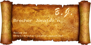 Brecher Jonatán névjegykártya